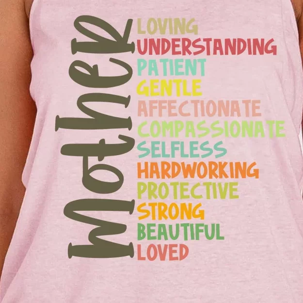 Mother Meaning Loving Gift Women's Knotted Racerback Tank