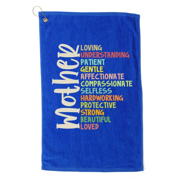 Mother Meaning Loving Gift Platinum Collection Golf Towel