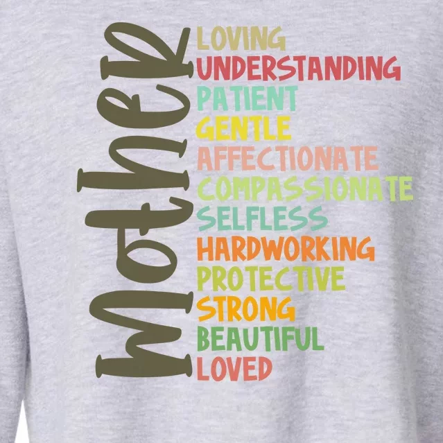 Mother Meaning Loving Gift Cropped Pullover Crew