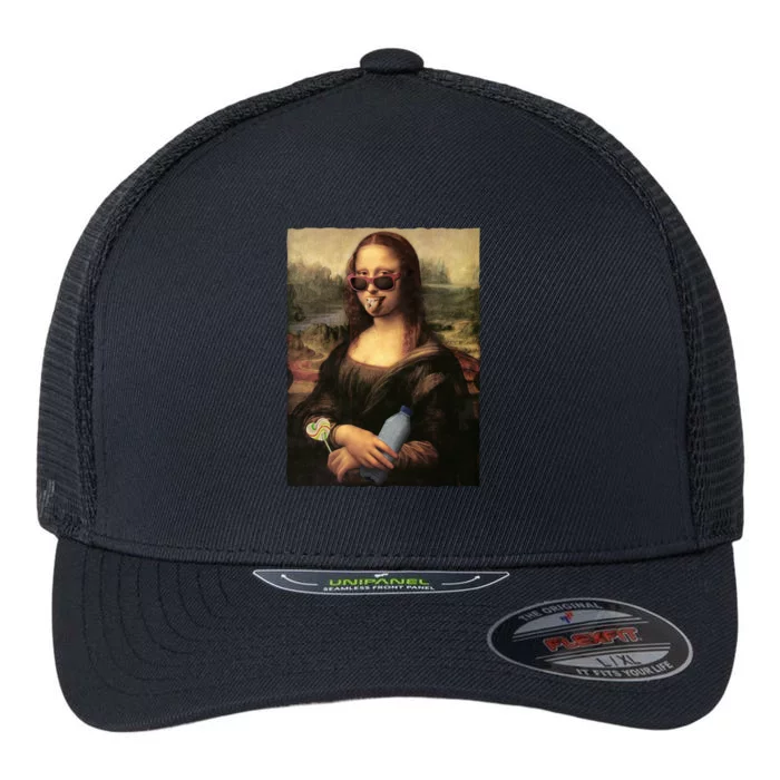 Modern Mona Lisa Tongue Ring Flexfit Unipanel Trucker Cap