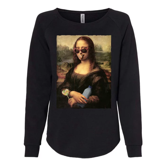 Modern Mona Lisa Tongue Ring Womens California Wash Sweatshirt