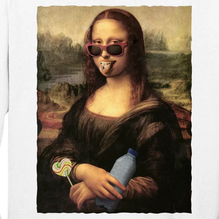 Modern Mona Lisa Tongue Ring Tall Long Sleeve T-Shirt