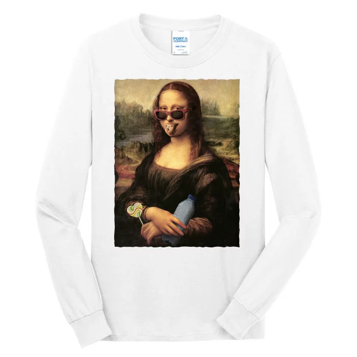 Modern Mona Lisa Tongue Ring Tall Long Sleeve T-Shirt