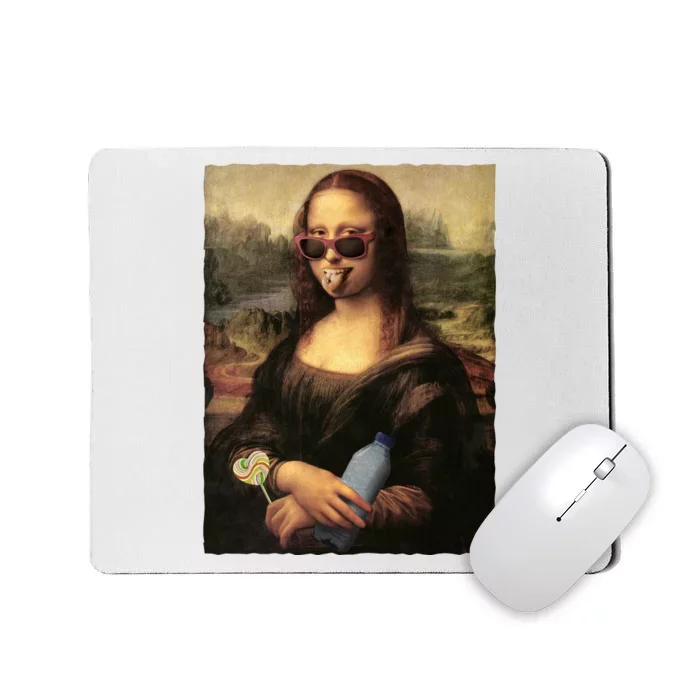 Modern Mona Lisa Tongue Ring Mousepad