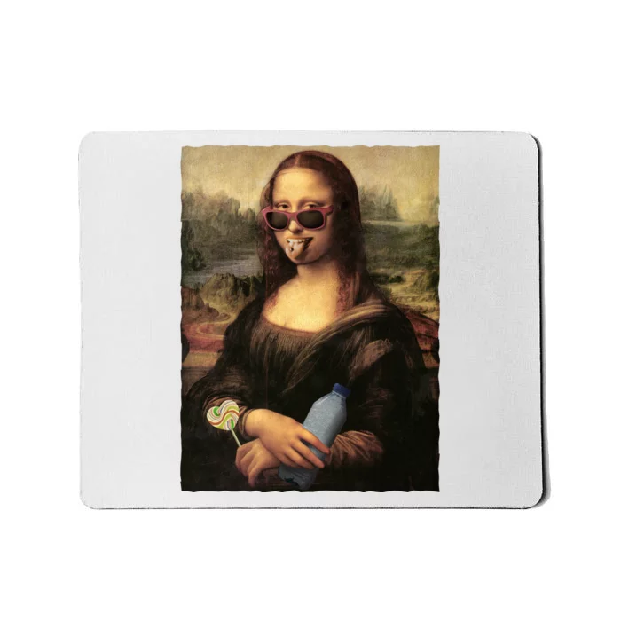 Modern Mona Lisa Tongue Ring Mousepad