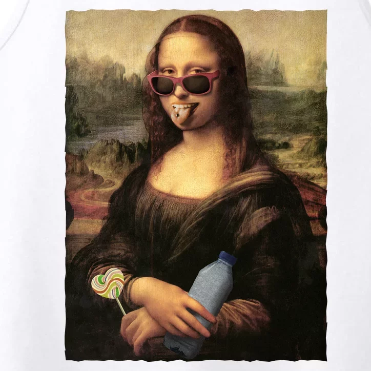 Modern Mona Lisa Tongue Ring Performance Tank