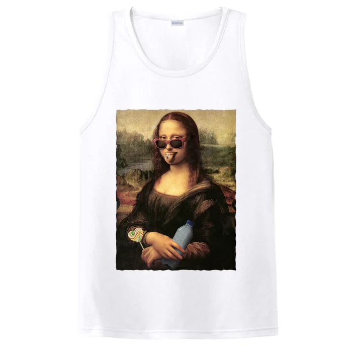 Modern Mona Lisa Tongue Ring Performance Tank