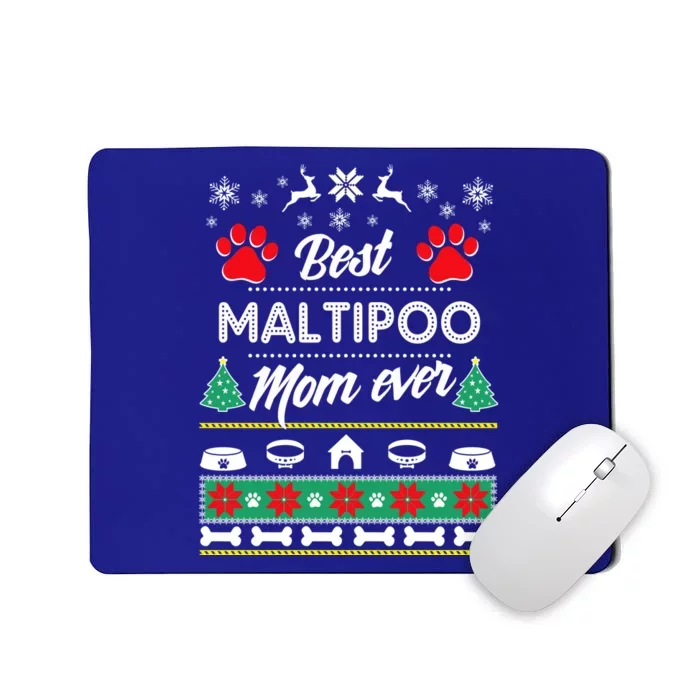 Maltipoo Mom Lovers Gift Ugly Christmas Gift Mousepad