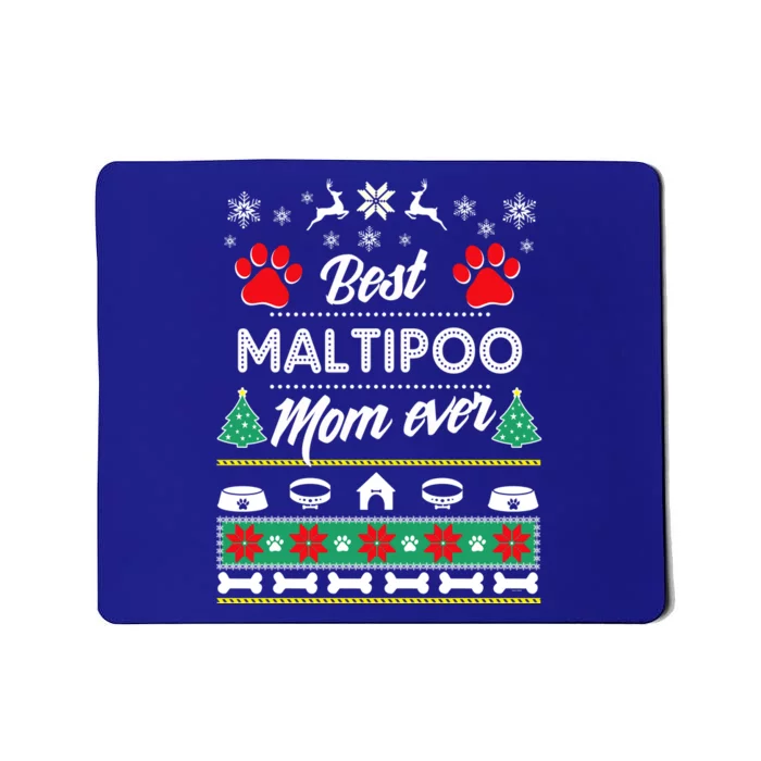 Maltipoo Mom Lovers Gift Ugly Christmas Gift Mousepad