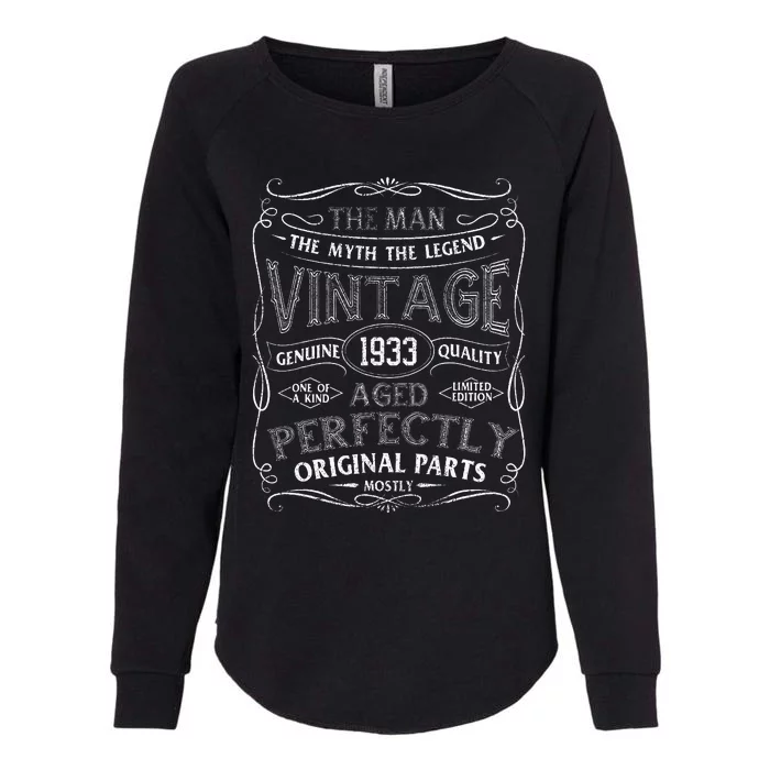 Man Myth Legend Vintage 1933 Year Of Birth Birthday Womens California Wash Sweatshirt