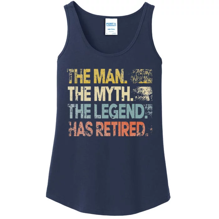 Man Myth Legend Has Retired Retirement Dad Grandpa Ladies Essential Tank