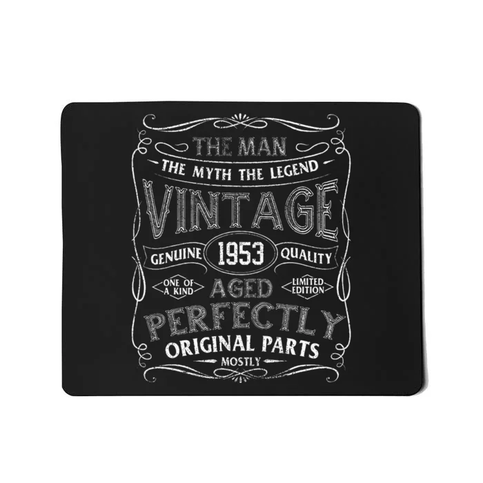 Man Myth Legend Vintage 1953 Year Of Birth Birthday Mousepad