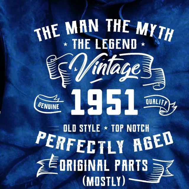 Man Myth Legend 1951 71st Birthday Tee For 71 Years Old Tie Dye Hoodie