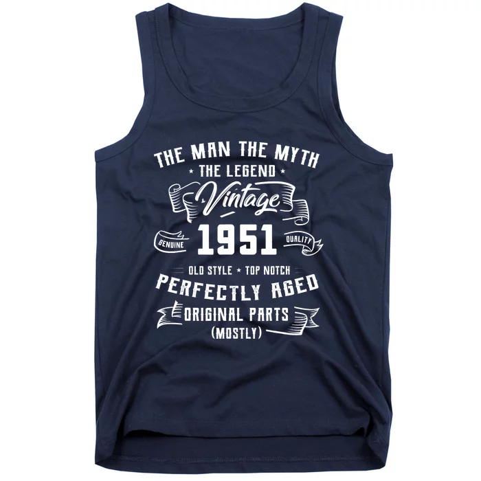 Man Myth Legend 1951 71st Birthday Tee For 71 Years Old Tank Top