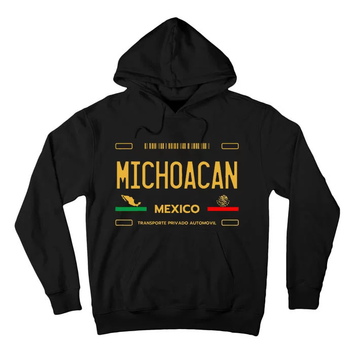 Michoacan Mexico License Plate Aesthetic Michoacan Tall Hoodie