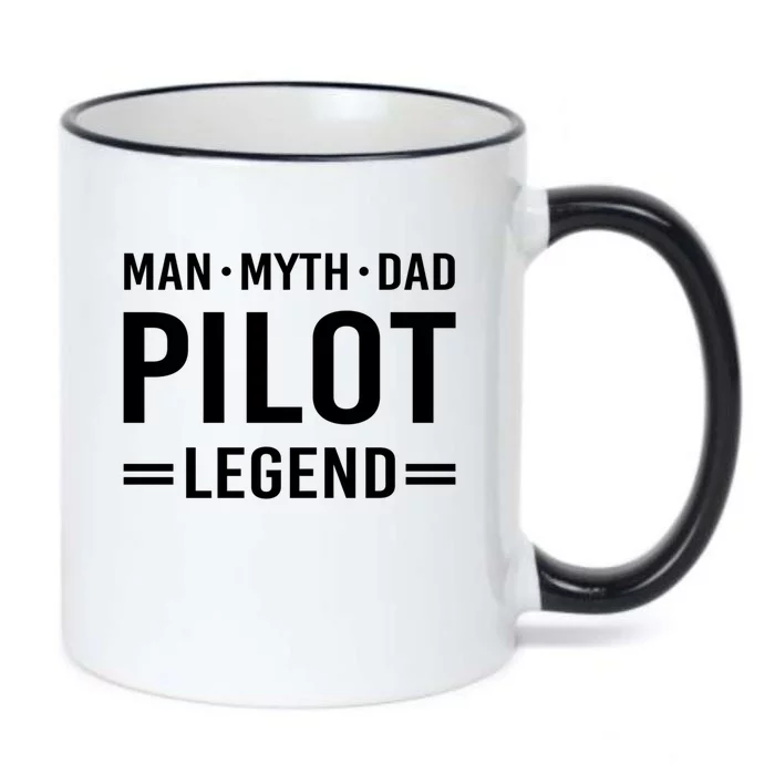 Man Myth Legend Dad Flying Airplane Pilot Gift Black Color Changing Mug