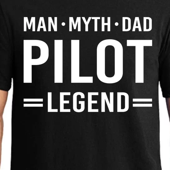 Man Myth Legend Dad Flying Airplane Pilot Gift Pajama Set