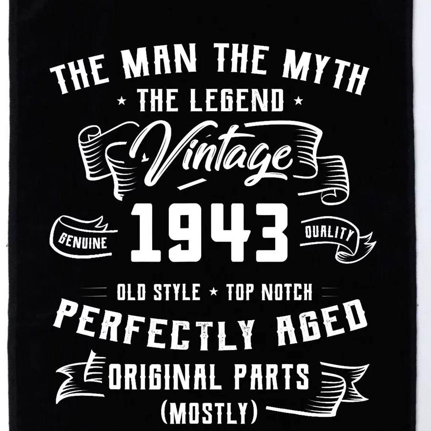 Man Myth Legend 1943 80th Birthday Tee For 80 Years Old Platinum Collection Golf Towel