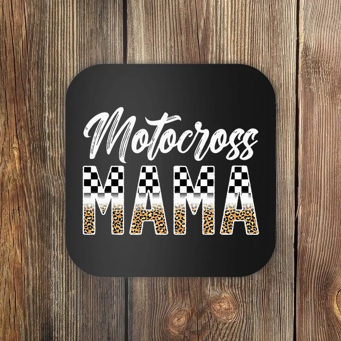 Motocross Mama Leopard Motocross Rider Mom Moto Mom Coaster