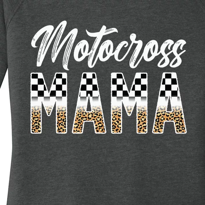 Motocross Mama Leopard Motocross Rider Mom Moto Mom Women's Perfect Tri Tunic Long Sleeve Shirt