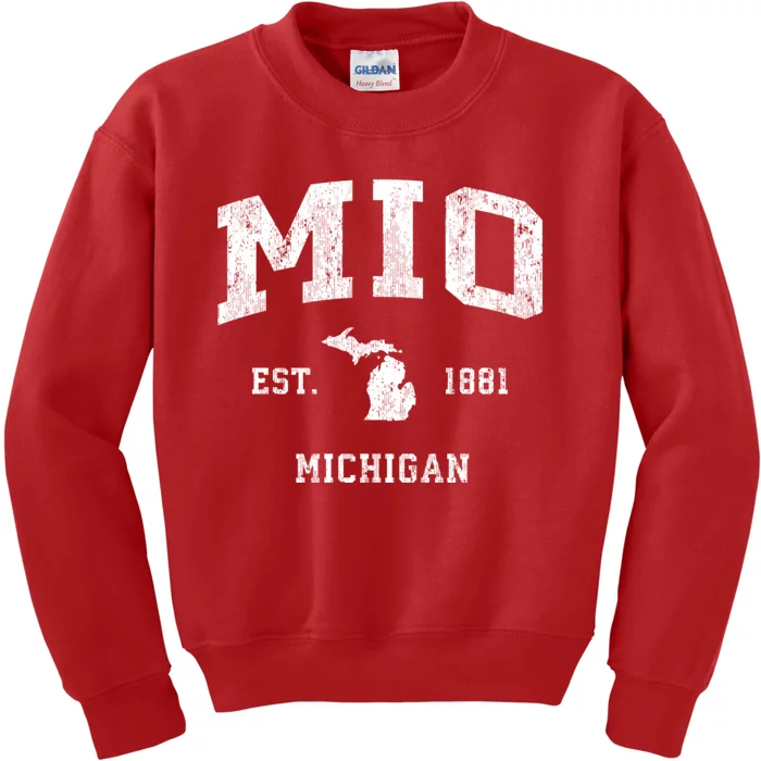 Mio Michigan Mi Vintage Athletic Sports Kids Sweatshirt