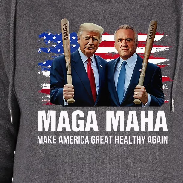 Maha Maga Make America Healthy Great Again Trump Kennedy Womens Funnel Neck Pullover Hood