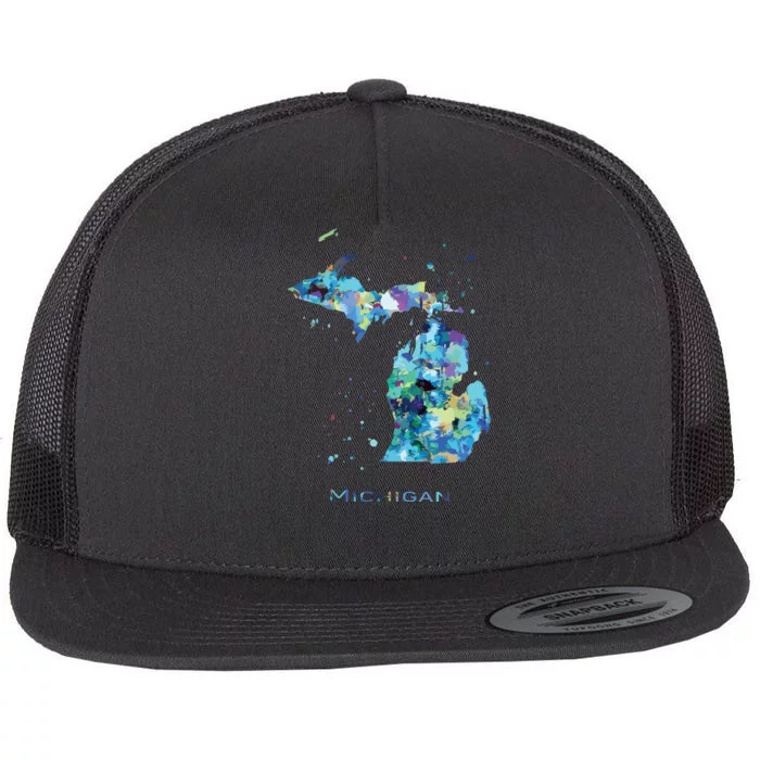 Michigan Map Flat Bill Trucker Hat