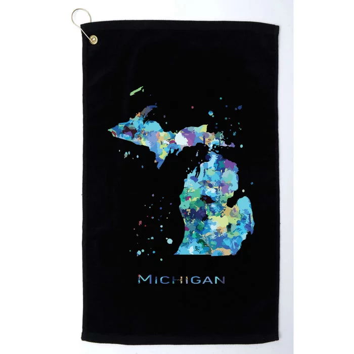 Michigan Map Platinum Collection Golf Towel