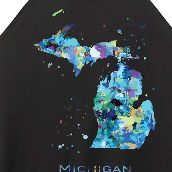 Michigan Map Women’s Perfect Tri Rocker Tank