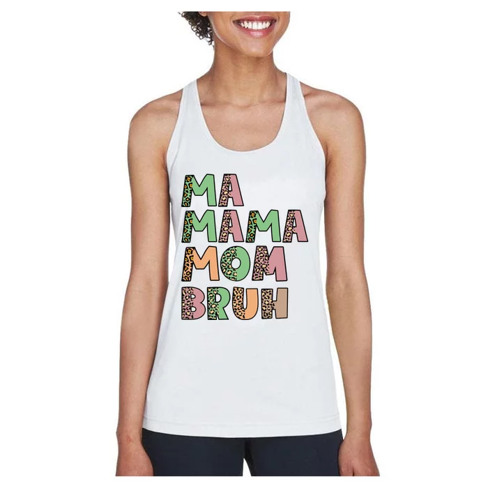 Ma Mama Mom Bruh Vintage Retro Women's Racerback Tank