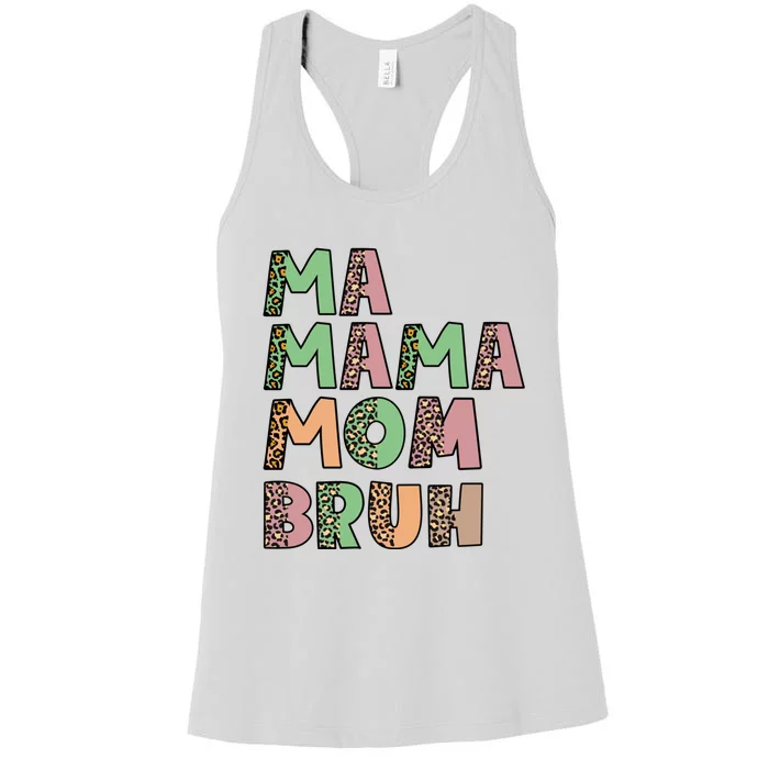 Ma Mama Mom Bruh Vintage Retro Women's Racerback Tank