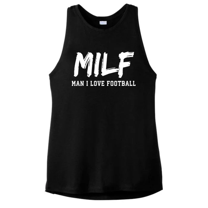 MILF Meaning Man I Love Football Funny Ladies Tri-Blend Wicking Tank