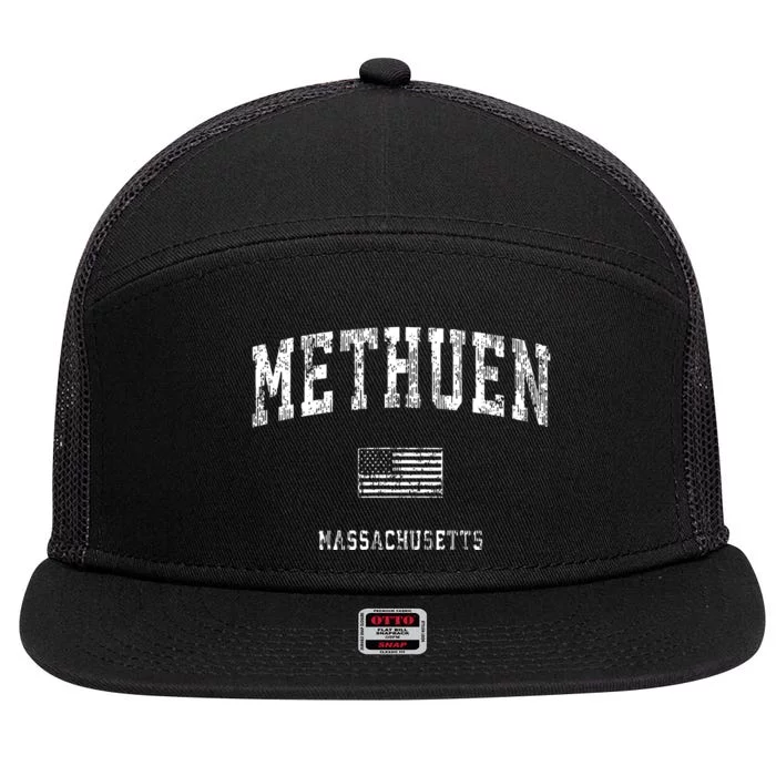 Methuen Massachusetts Ma Vintage American Flag 7 Panel Mesh Trucker Snapback Hat