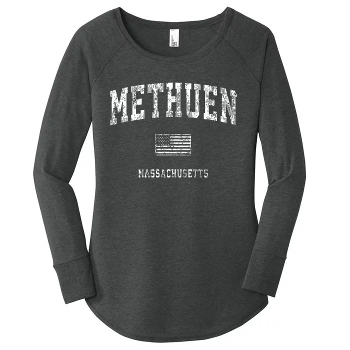 Methuen Massachusetts Ma Vintage American Flag Women's Perfect Tri Tunic Long Sleeve Shirt