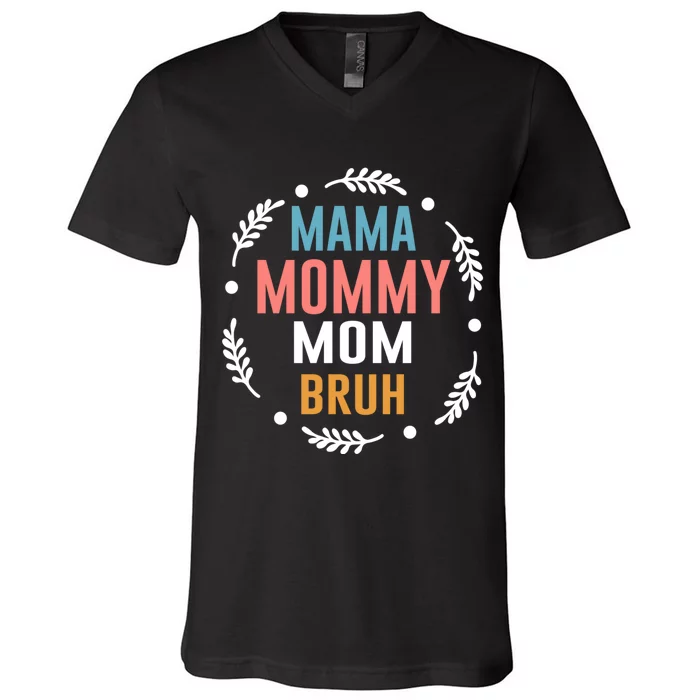 Ma Mama Mom Bruh Vintage Retro V-Neck T-Shirt