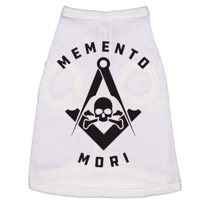 Memento Mori Masonic Symbol Black Skull Doggie Tank