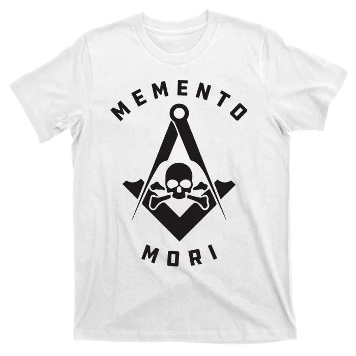 Memento Mori Masonic Symbol Black Skull T-Shirt