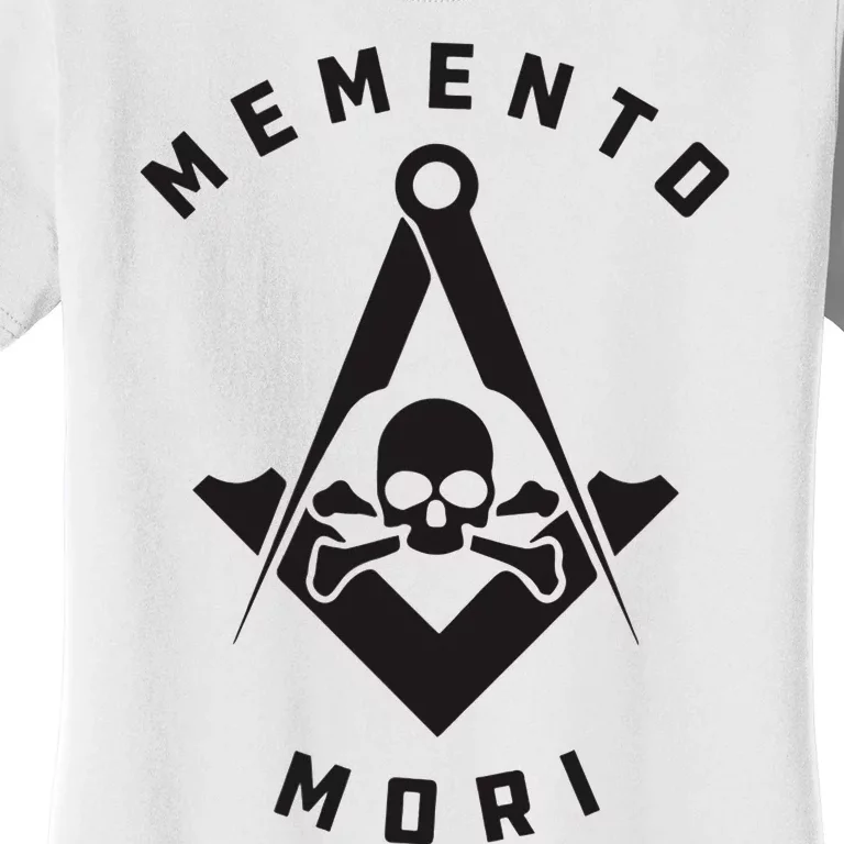 Memento Mori Masonic Symbol Black Skull Women's T-Shirt