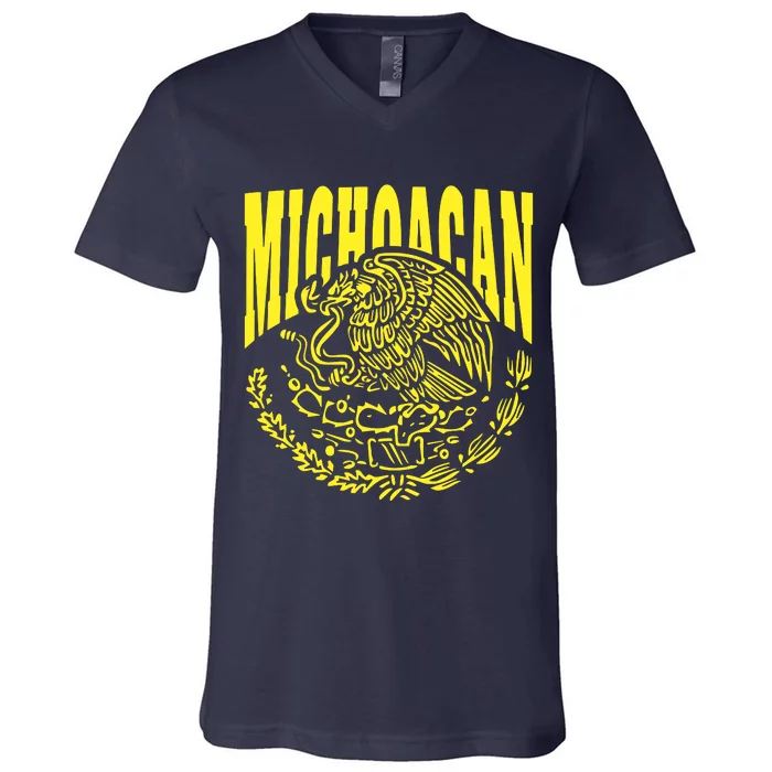 Michoacan Mexico Mexican State Phone V-Neck T-Shirt