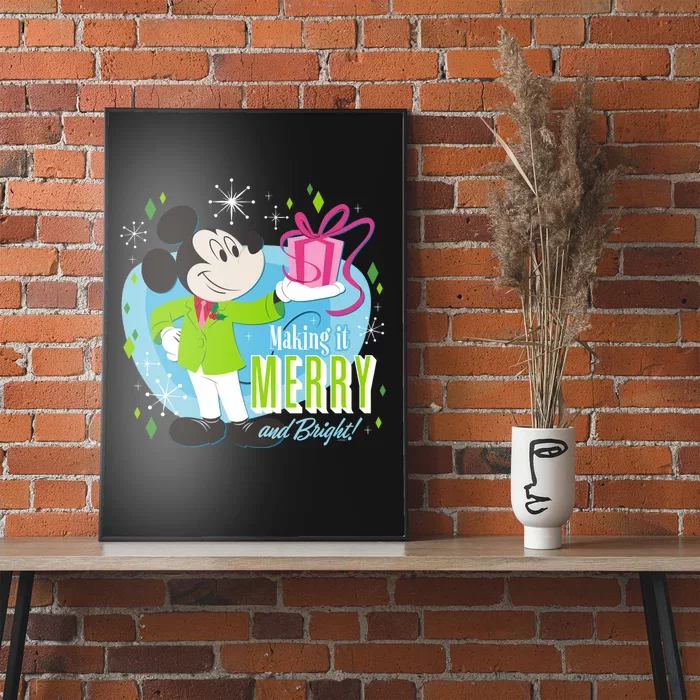 Mickey Mouse Merry And Bright Holiday Long Sleeve Poster