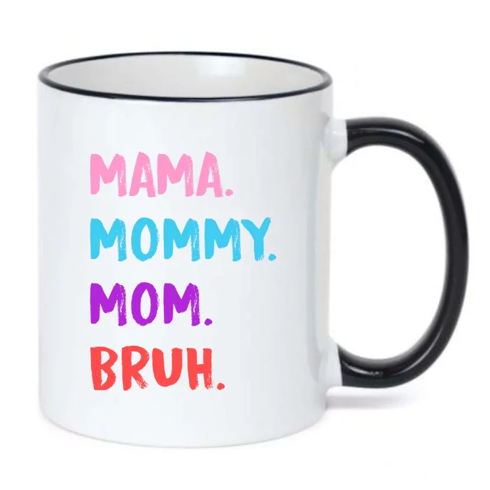 Mama Mommy Mom Bruh Colorful Paintbrush Meme Black Color Changing Mug