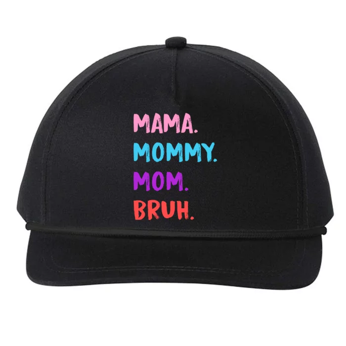 Mama Mommy Mom Bruh Colorful Paintbrush Meme Snapback Five-Panel Rope Hat