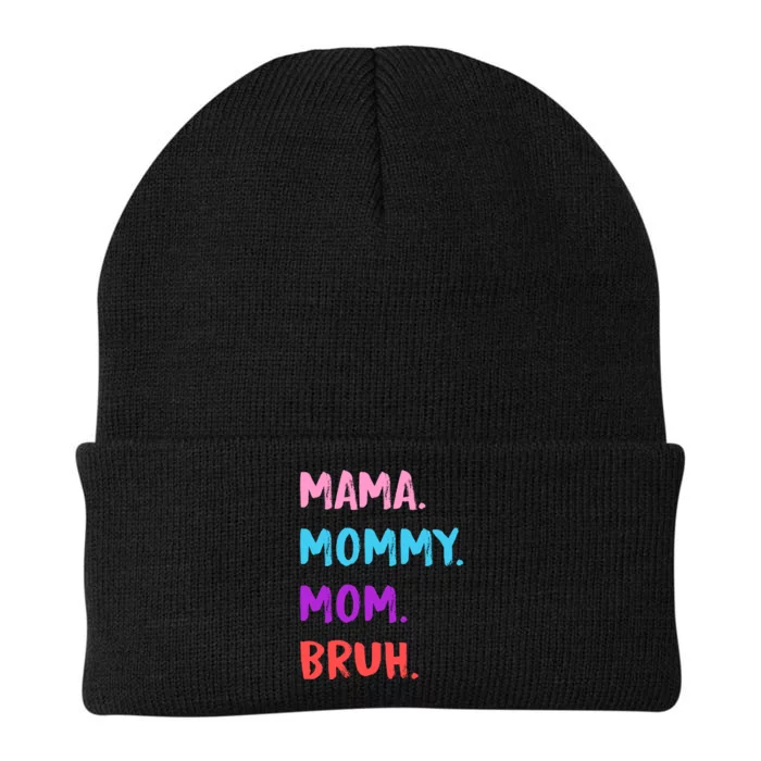 Mama Mommy Mom Bruh Colorful Paintbrush Meme Knit Cap Winter Beanie