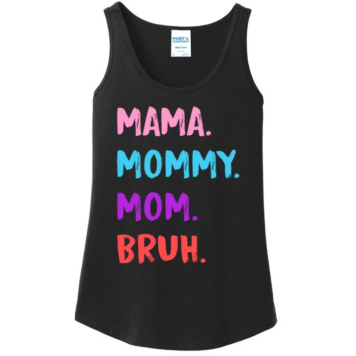 Mama Mommy Mom Bruh Colorful Paintbrush Meme Ladies Essential Tank