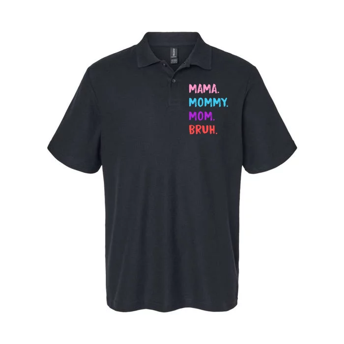 Mama Mommy Mom Bruh Colorful Paintbrush Meme Softstyle Adult Sport Polo