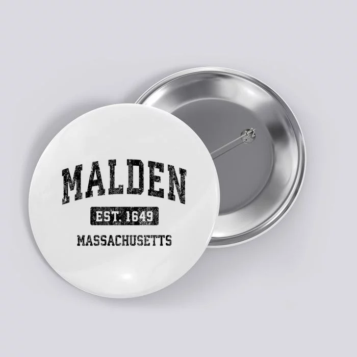 Malden Massachusetts Ma Vintage Sports Established Design Button