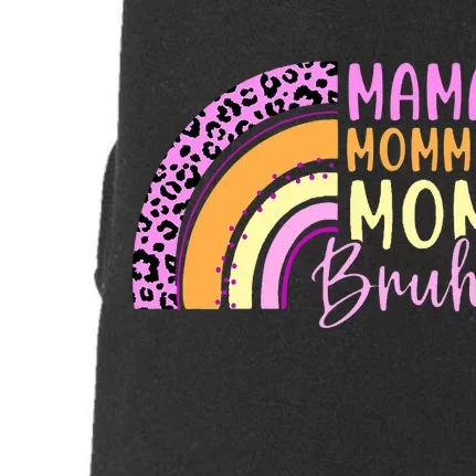 Mama Mommy Mom Bruh Cute Rainbow Doggie 3-End Fleece Hoodie