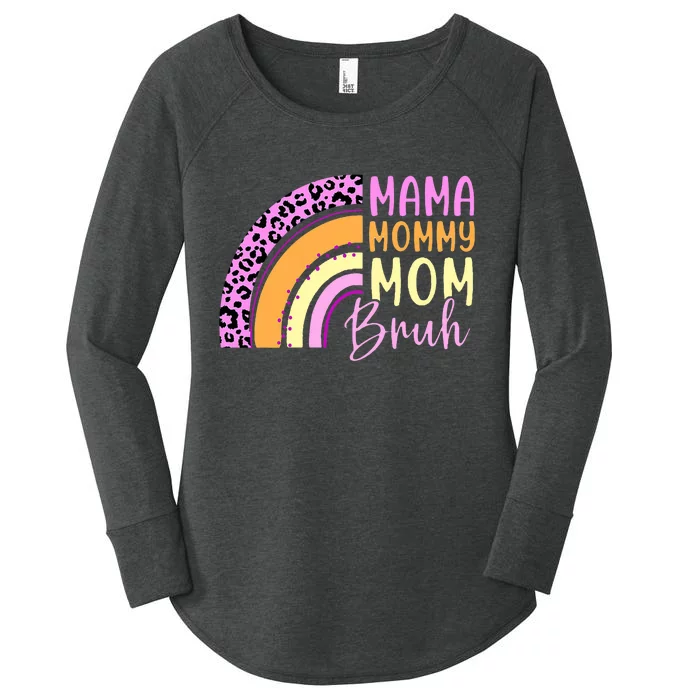 Mama Mommy Mom Bruh Cute Rainbow Women's Perfect Tri Tunic Long Sleeve Shirt