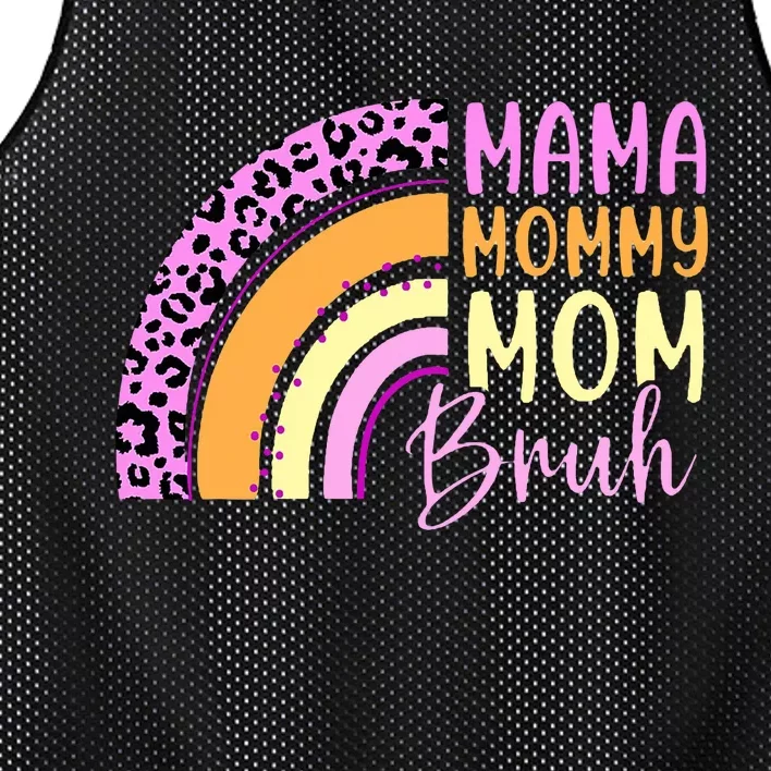 Mama Mommy Mom Bruh Cute Rainbow Mesh Reversible Basketball Jersey Tank