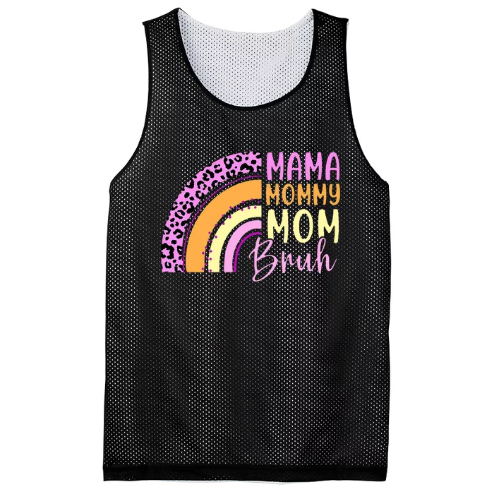 Mama Mommy Mom Bruh Cute Rainbow Mesh Reversible Basketball Jersey Tank